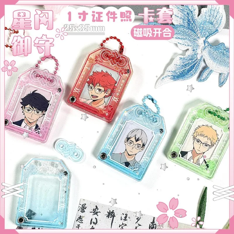 Acrylic Photo Frame Holder 25x35mm 1 Inch Card Slot Magnetic Photo Case for Anime Badges Display Japan-style Luck Charm