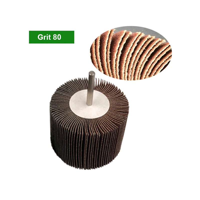 10Pcs Mounted Aluminum Oxide Flap Wheel Set, 1/4