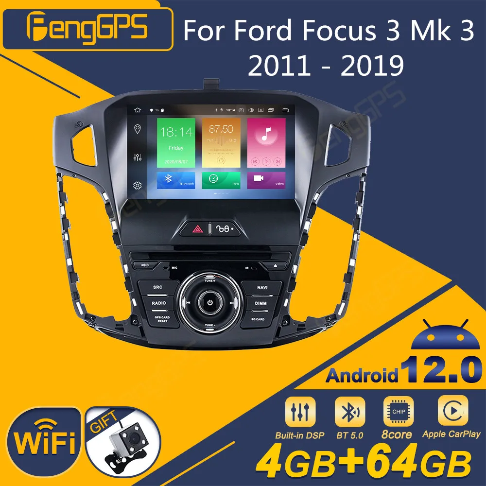 Per Ford Focus 3 Mk 3 2011 - 2019 Autoradio Android Ricevitore Stereo 2Din Autoradio Lettore Dvd Multimediale Unità Gps Navi Px6
