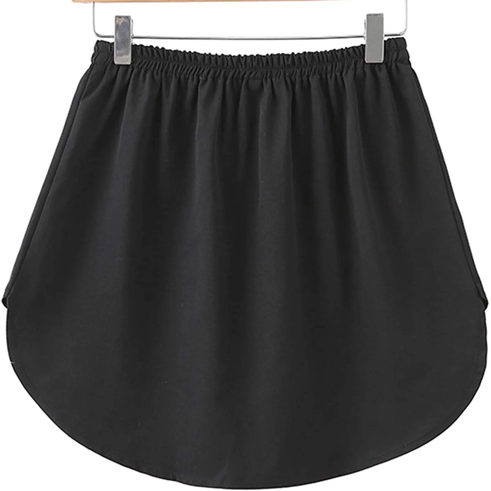 Women Slips Shirt Blouse Extender Adjustable Layering Faux Top Lower Sweep Mini Skirt False Hemline Splitting Underskirt