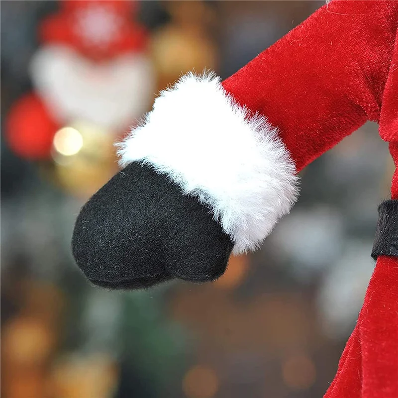 Kreative Weihnachten Wein Flasche Set Goldene Samt Kleid Wein Flasche Abdeckungen Hülse Santa Schneemann Weihnachten Neue Jahr Abendessen Tisch Dekor – Detail 7