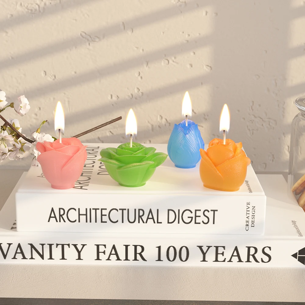 

LZ013 DIY искусственная Цветочная свеча, силиконовая глина, искусственная смола, подарок на день Святого Валентина