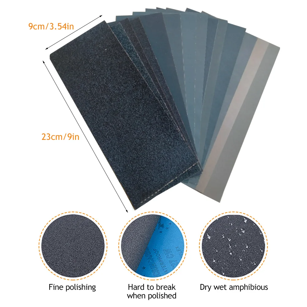 Sanding Discs Sandpaper Set Polish Sand Paper Sandpaper Tools Mini Sandpaper Kit 5Pcs 230x93mm Sandpaper Set Wet Dry Sanding Paper 2000-7000 Grit Sand Paper for Wood Metal Abrasive Plastic Ceramic Polshing Tool