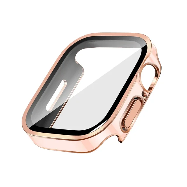 Premium Glass Screen Protector and Protective Case for Apple Watch - Straight Edge Design