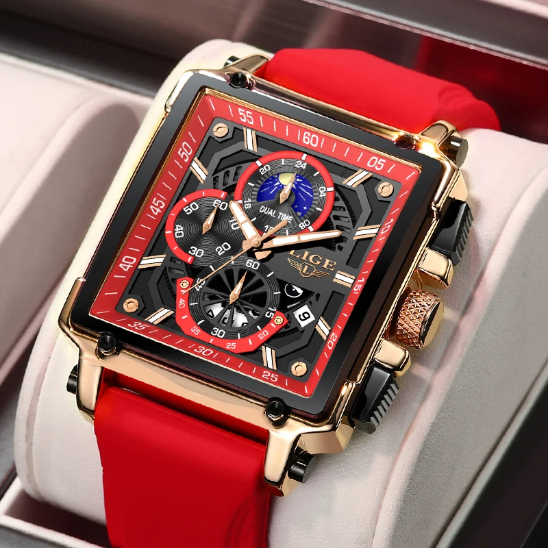 

LIGE Casual Men Watch Luxury Waterproof Luminous Chronograph Date Man Wristwatch Military Quartz Mens Watches High Quality Clock
