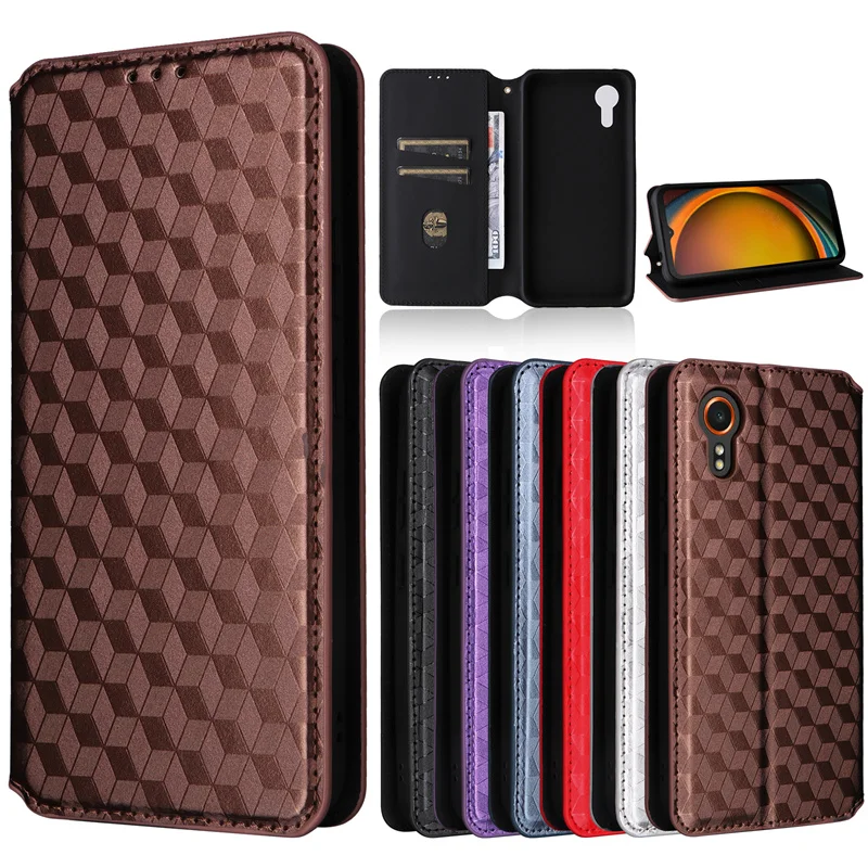 Per Samsung Galaxy Xcover 7 Linee Stereoscopiche Flip Wallet Skin Pu Custodia Per Galaxy Xcover7 3D Glitter Cover Magnetica Per Telefono