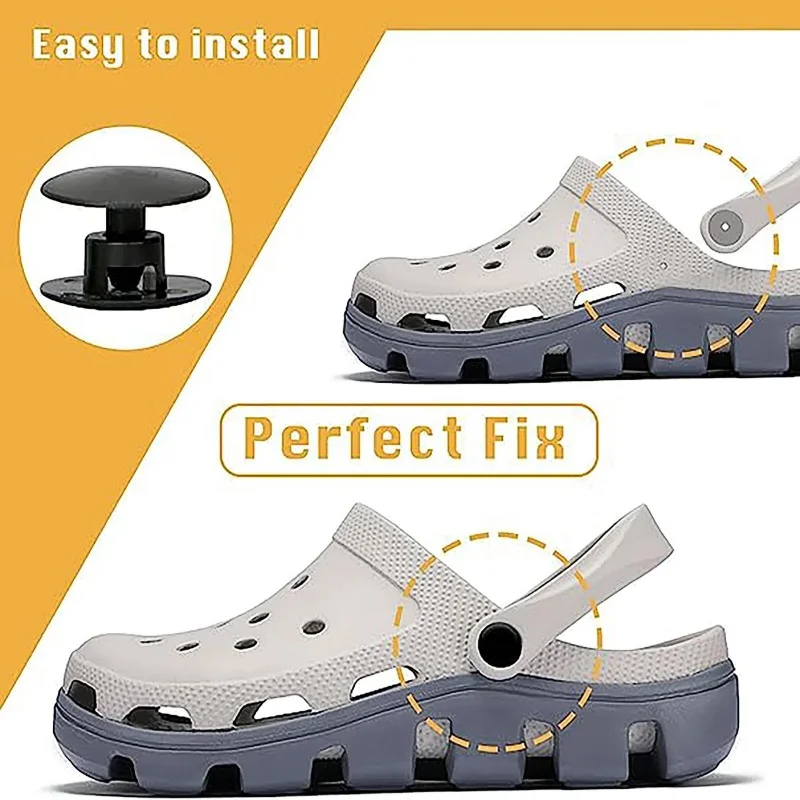 Hole shoe buckle buckle white black garden shoe back buckle plastic universal beach repair for boys and girls wholesale