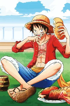 Картина по номерам на холсте набор для рисования аниме Ван Пис One Piece - 8116 В 60x40