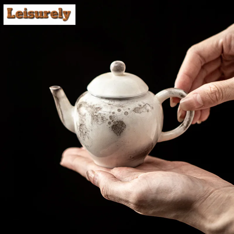 110ml Ink Painting Zhiye Roasting Teapot Vintage Tea Infuser Pot Tea Maker Kettle With Ball Hole Tea Ceremony Ornaments Supplies