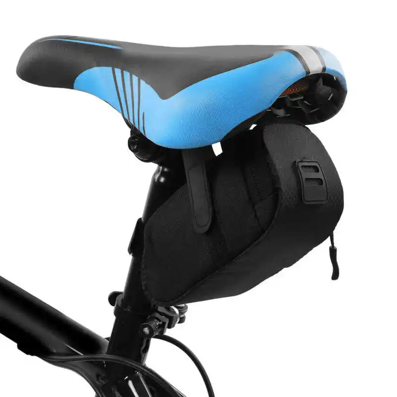 

Bicycle Saddle Bag Bicycle Back Bag Black Oxford Cloth Easy To Remove Zipper Design Wind Proof Bicycle Bag