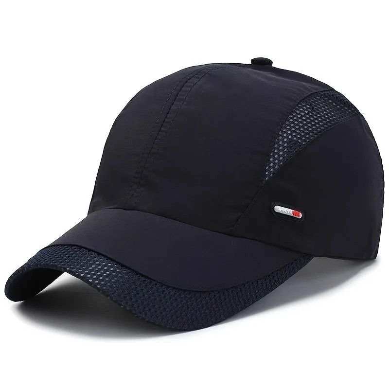 Summer Outdoor Sports Quick-Dry Mesh Baseball Cap, Unisex Duckbill Hat, Simple Solid Color Running Cap