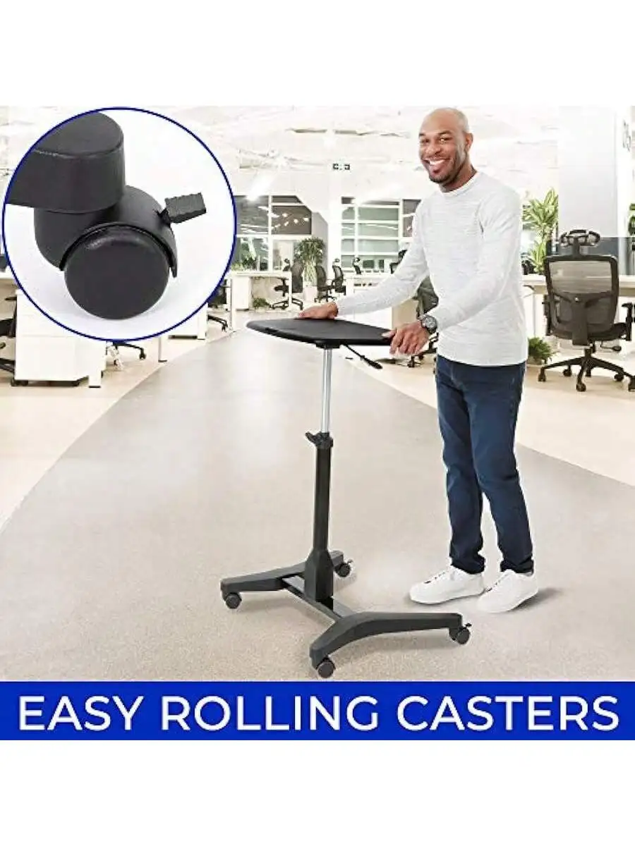 Stand Steady Cruizer Express Mobile Podium | Portable Laptop Stand with Pull Out Mouse Pad and Cup Holder | Pneumatic Si 5