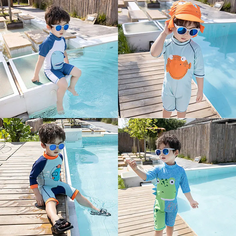 Kids Swimsuits Boys Swim Shorts Kids Boys Swimsuit One Piece Sunscreen Quick-Dry