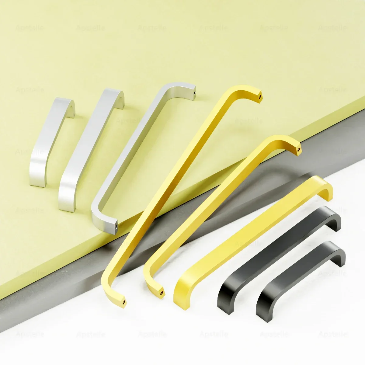 Black Kitchen Cabinet Handles Cupboard Aluminum Alloy Drawer Knobs Wardrobe Door Knob and Handle Furniture Hardware