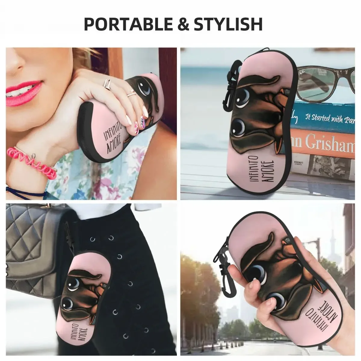 Dachshund Inside Sunglasses Soft Case Neoprene Zipper Badger Dogs Shell Eyeglass Case Box For Glasses