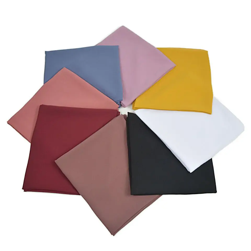 90*90CM Headwrap 무거운 시폰 스퀘어 스카프 이슬람 Hijabs 여성 Underscarf 패션 캐주얼 일반 색상 Hijab