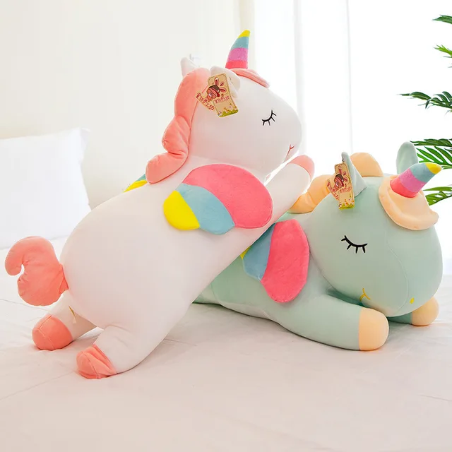 Peluche en forme de cheval pour enfant jouet de 25 100cm 4 couleurs oreiller cadeaux d