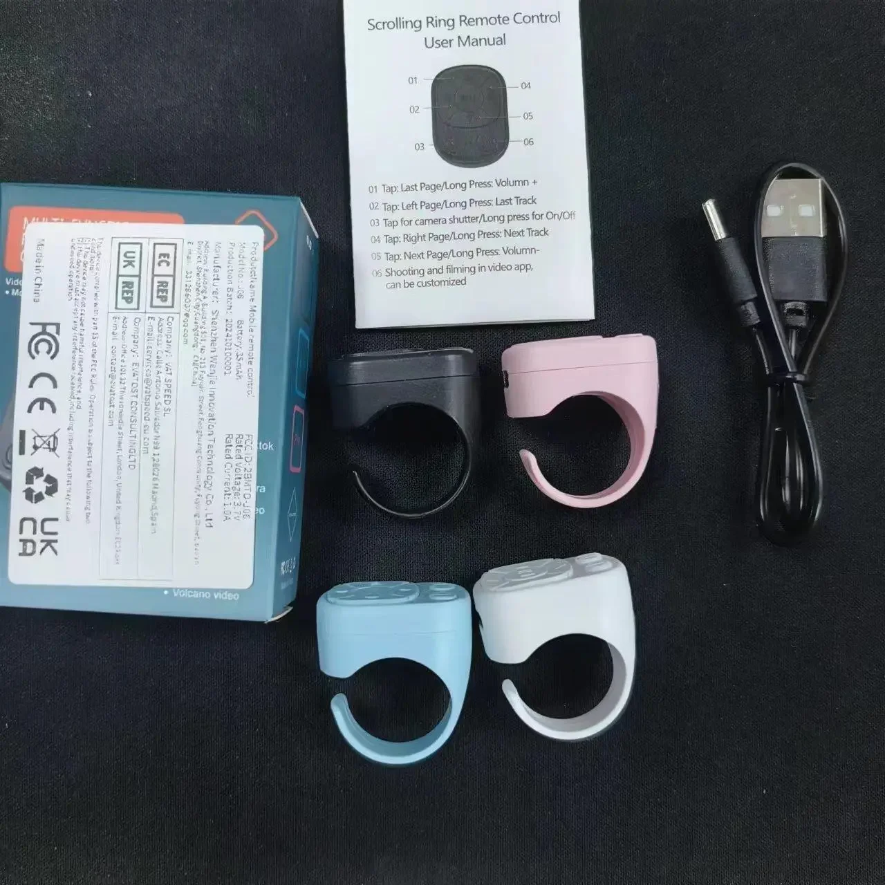 Multifunctional Ring Remote Control, Rechargeable Wireless Bluetooth Page Turner & Camera Shutter for Short Videos 4
