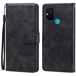 Elegant Flip Leather Wallet Phone Case with Card Holder - Honor 9A (Black)