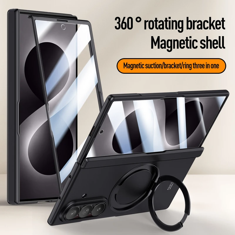 Premium All-in-One Case with Rotating Stand and Screen Protector - Smooth Finish