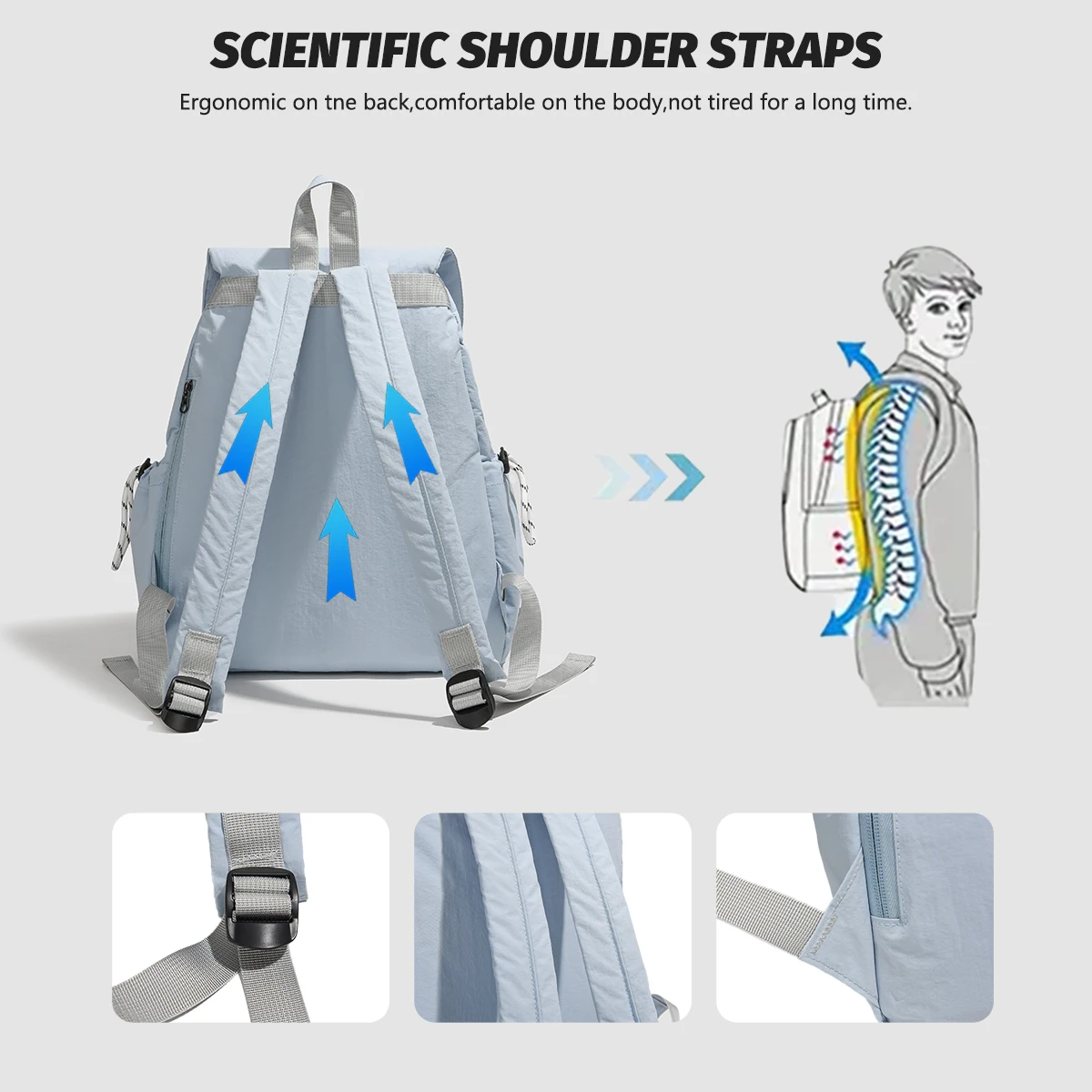 Backpack Outdoor Mountaineering and Mountaineering Women's Travel Ultra-Light Portable Summer Ultra-Thin Hiking School Bag