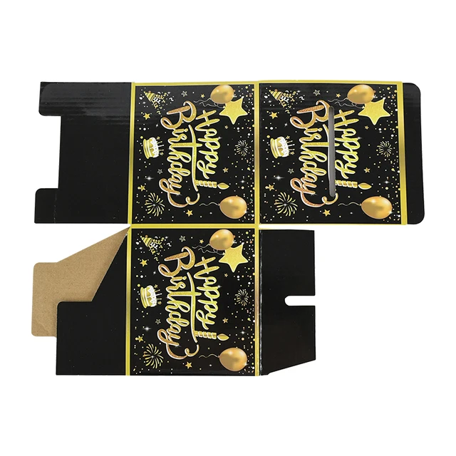 Birthday Money Pull Box - Pop Up Cash Gift Box With 50 Bags & Stickers