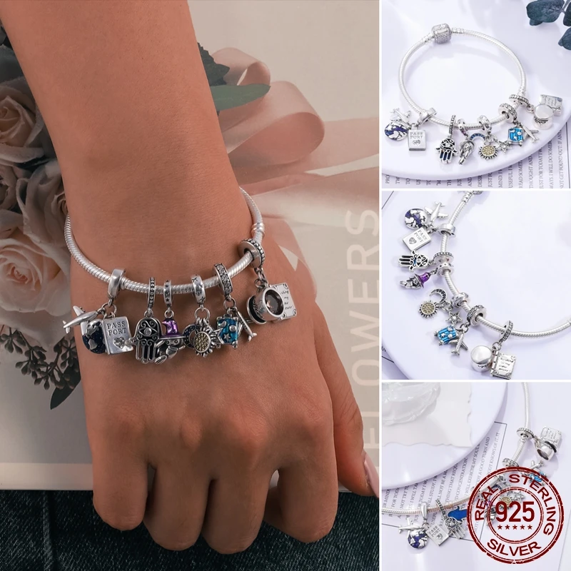 925 Silver Family Life Tree Pendant plata Charms charm jewelry beads charms silver charm bead charm bead beads jewelry sterling silver beads charm Fits Original Pandora Bracelet Women Bead DIY Jewelry