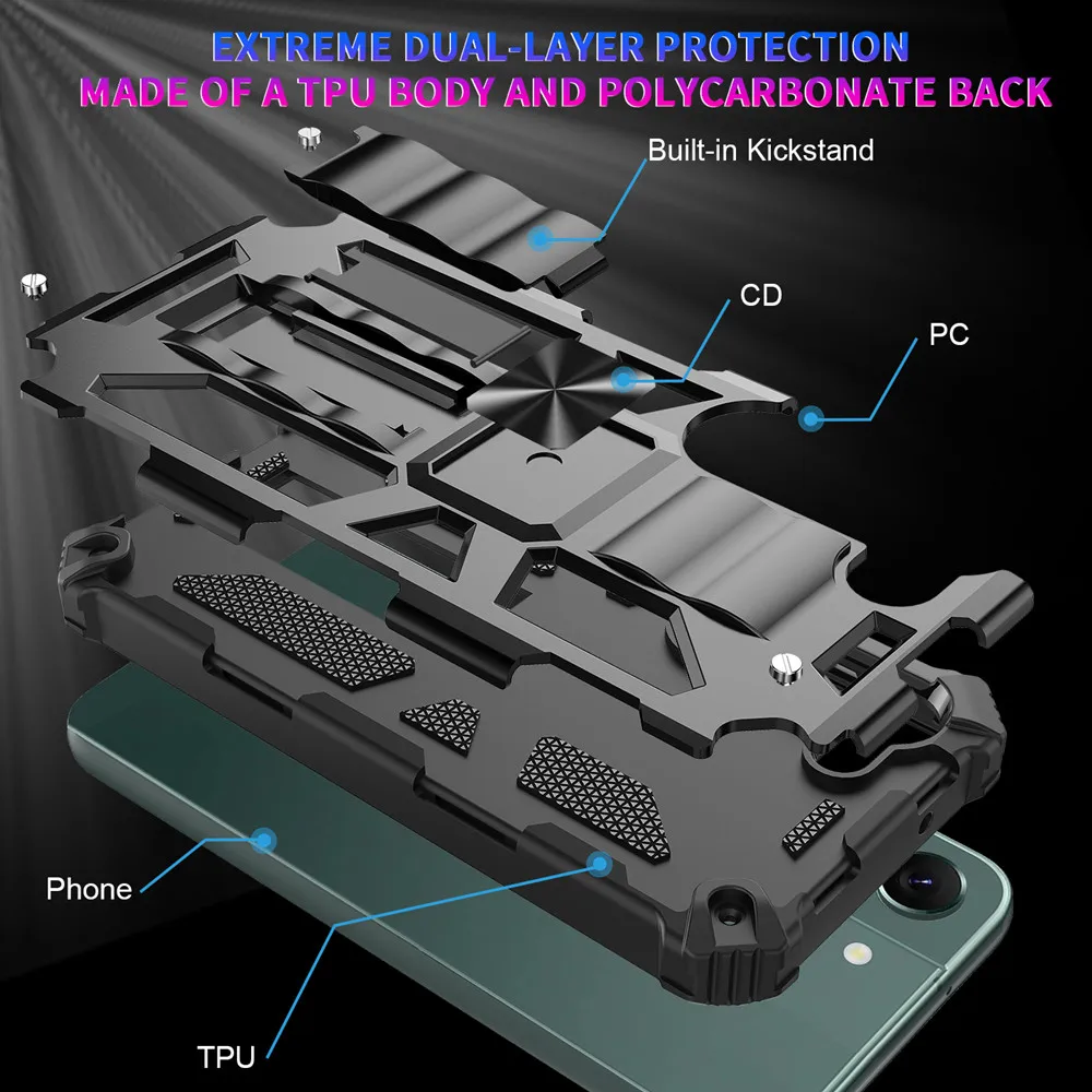 Shockproof Dual Layer Case with Built-in Kickstand
