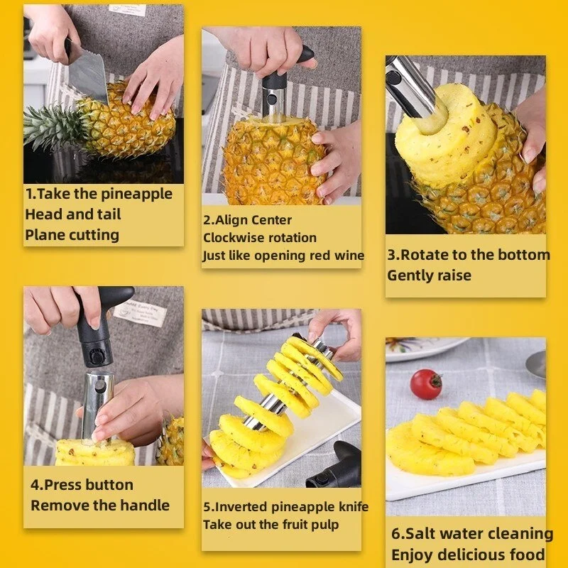 Description Picture 5 of itemPineapple Slicer Peeler Stainless Steel Fruit Cooking Tools Accessories Household Kitchen Gadgets