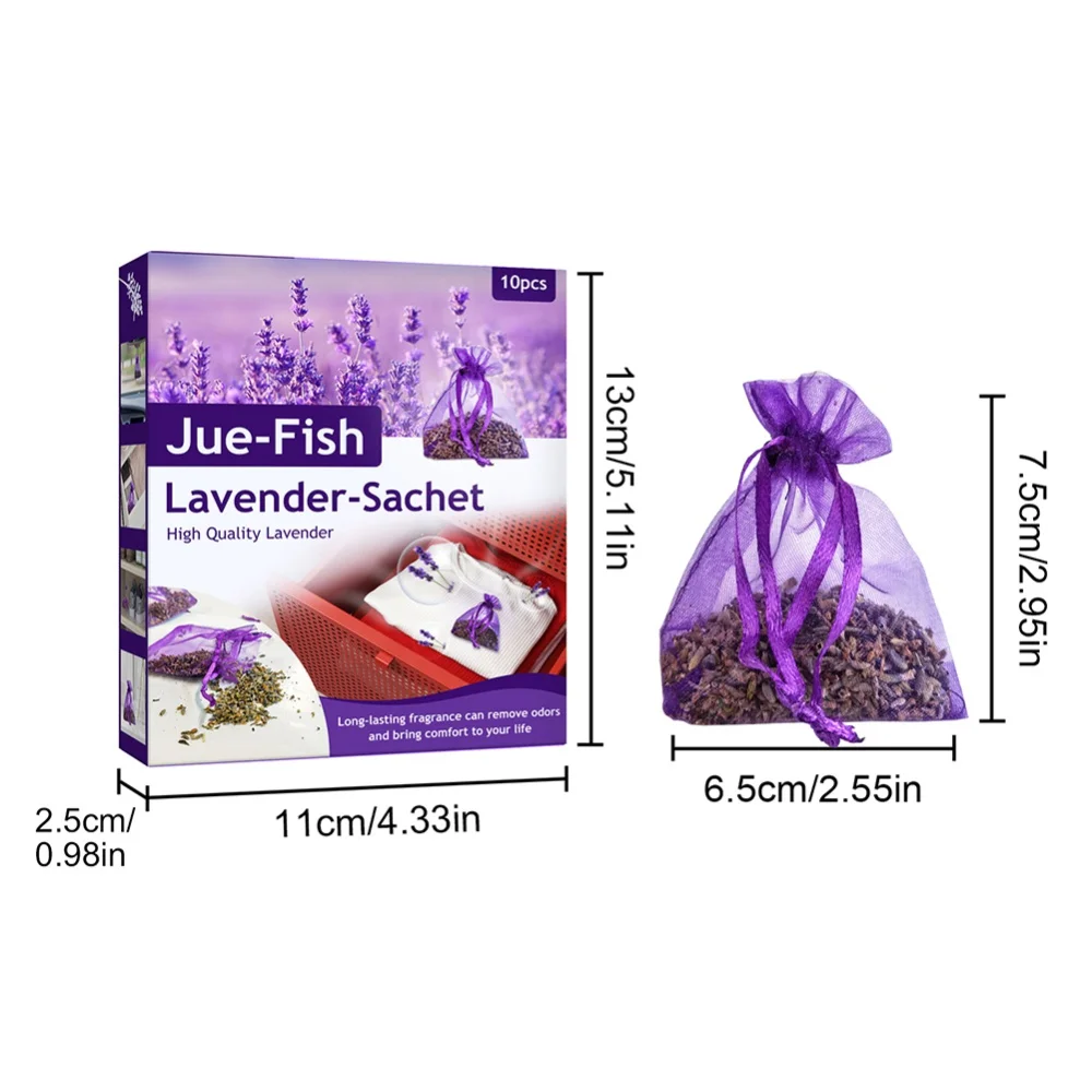 10cs Lavender Scented Sachets Bag for Closets Drawers Filled with Naturally Dried Lavender Flower Buds Air Freshener