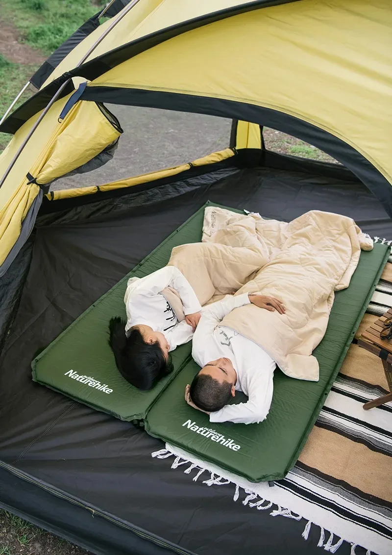 Naturehike Camping-Selbstluftmatratze, zusammenklappbar, wasserdicht, 5 cm dick, selbstaufblasende Schlafmatte, Wandern, Luftbett, Campingmatte – Detail 15