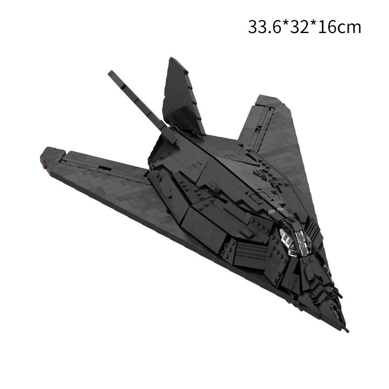 

Модель самолета MOC F-117 Nighthawk Wars, набор строительных блоков, черный боевой самолет, сборная игрушка для детей, подарок на день рождения