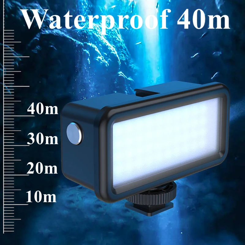 Lampe LED étanche 40m pour GoPro Hero 11/10/9 DJI Action 3
