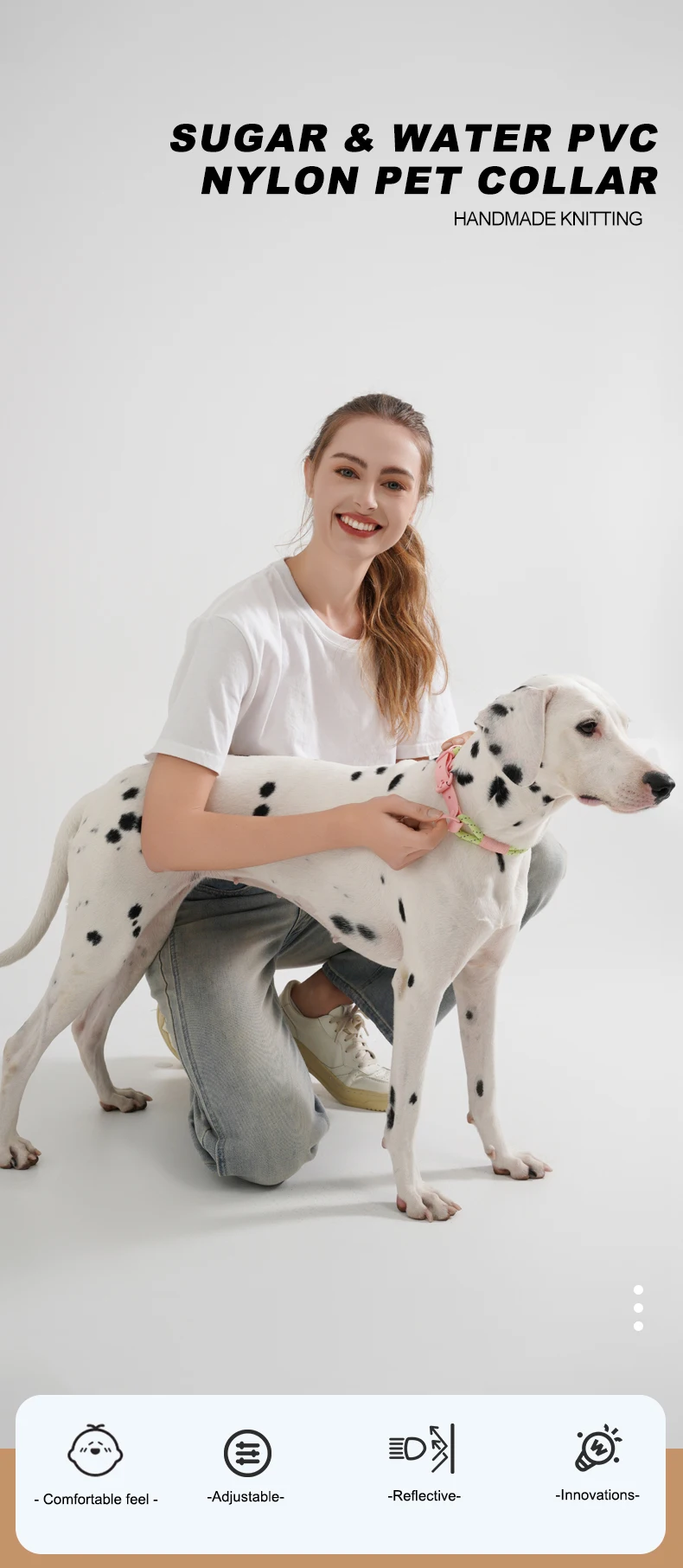Cute style PVC Webbing Collar Leashes Dog Walking Series - PeticaDeals