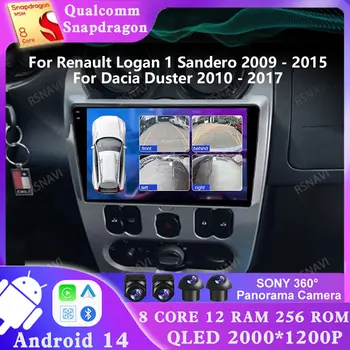Android 14 para Renault Logan 1 Sandero 2009 - 2015 para Dacia Duster 2010 - 2017 2 DIN GPS 4G LTE unidad principal Viedo Player estéreo 1