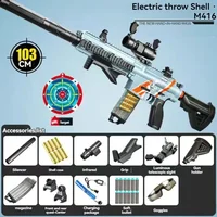 Toy Guns M416 Soft Bullet Shell Air Gun Weapons Electric Manual 2 Modes Shooting Toy Pneumatic Gun for Adults Kids Outdoor Games 2