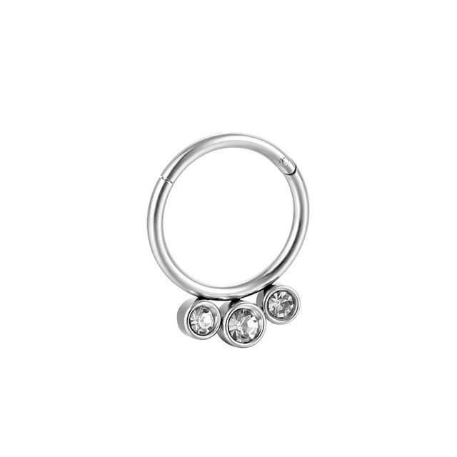 Nose Piercing Ring Hinged Segment Zircon Septum Piercing Clicker Opal Ear Cartilage Tragus Helix Lip Nariz Pircing Cuff Goth