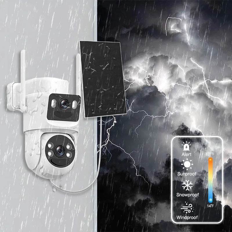SZSINOCAM 2PCS 3MP Wifi Camera PTZ Outdoor Dual Screens Human Detection Dual Lenses 3MP Security Protection IP Camera Audio 4