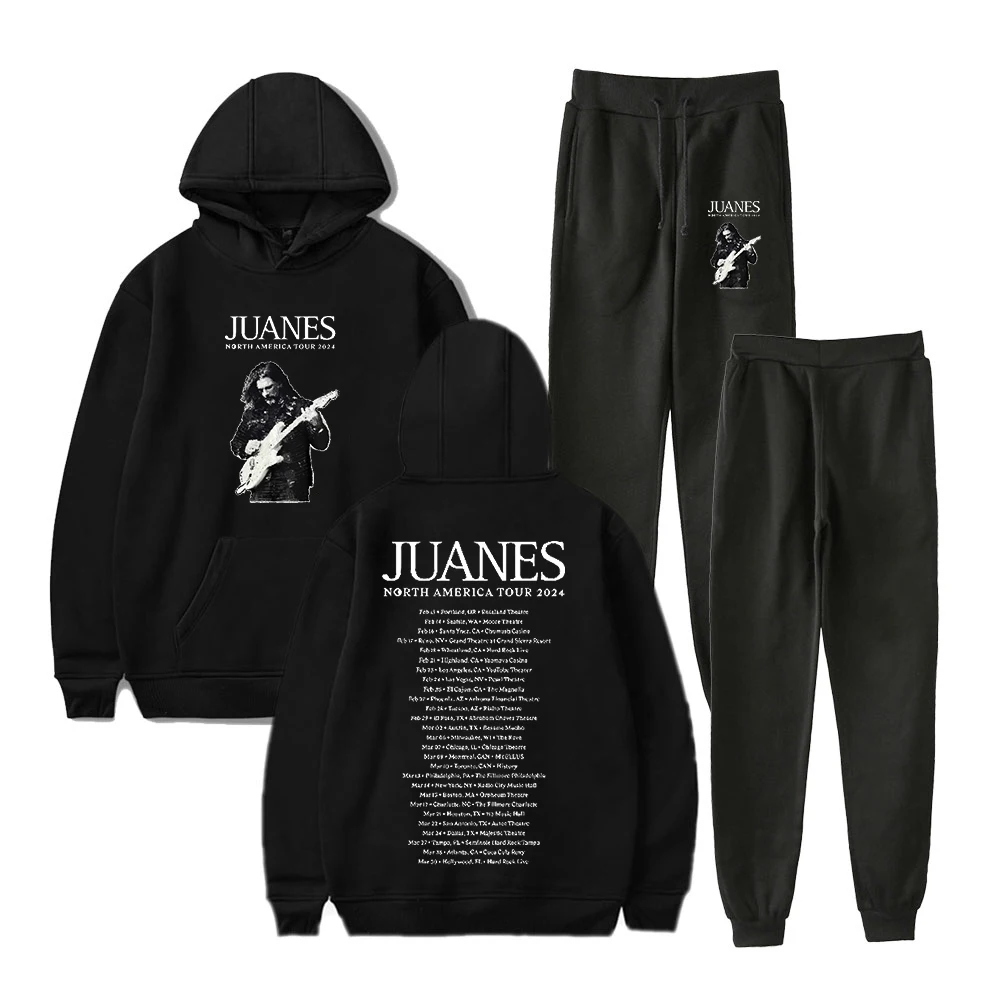 

Juanes North America Tour 2024 Pullover Hoodie Jogger Pants Two Piece Set Sweatshirts+Sweatpants Women Men's Set