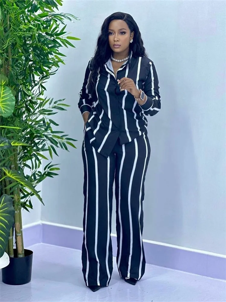 Wmstar Two Piece Sets Women Wholesale Striped Pants Sets Casual Tracking Matching Suit Long Sleeve Fall Women's Clothing 2025