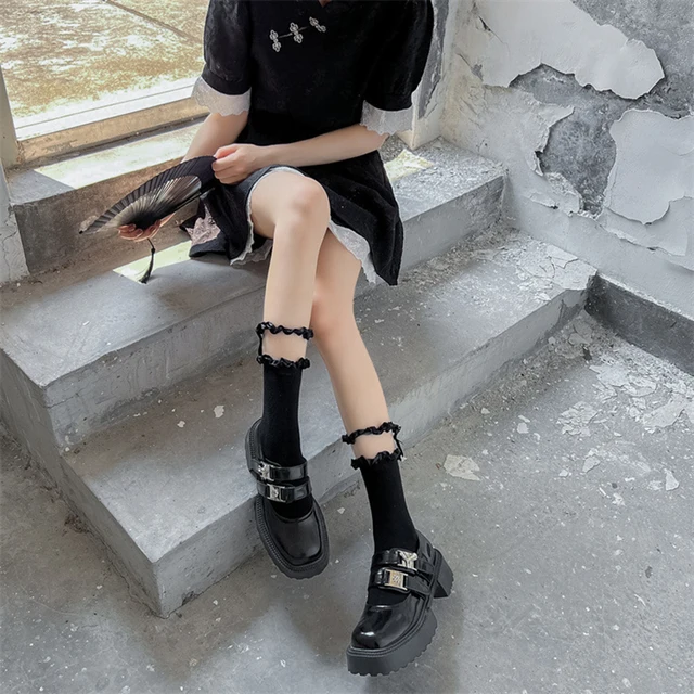 Calze Pizzo Bianche Calzini Con Volant E Pizzo Per Donna