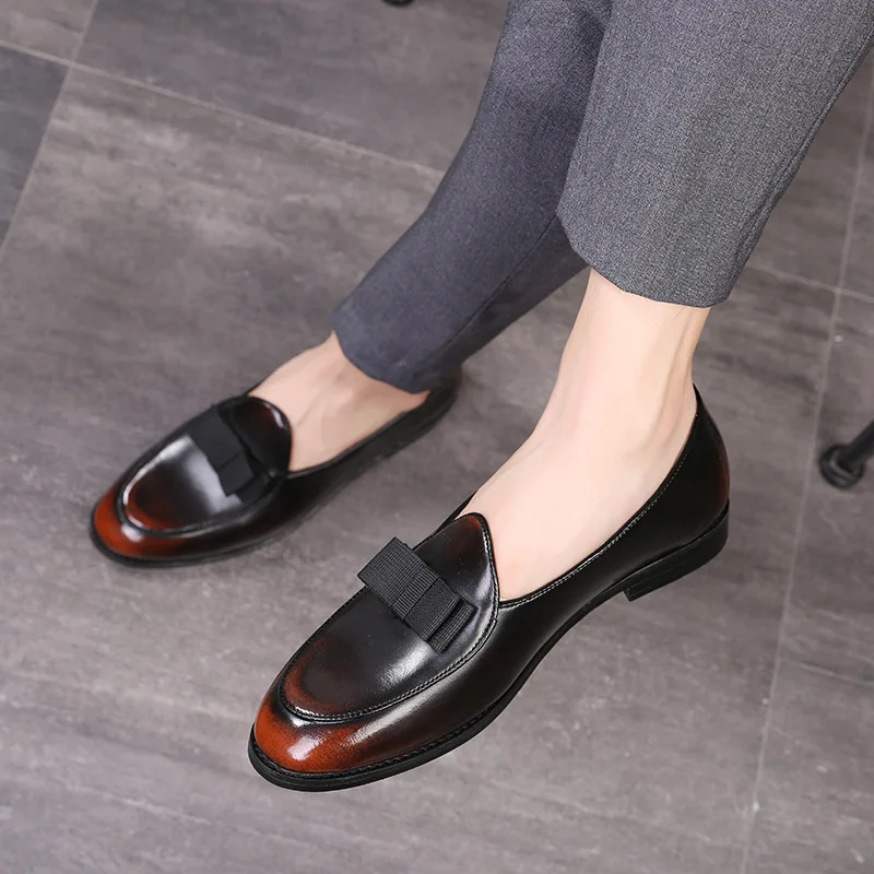 

Мужские повседневные кожаные туфли с бантом, модная женская свадебная обувь, обувь для вождения, мужские мокасины, лоферы