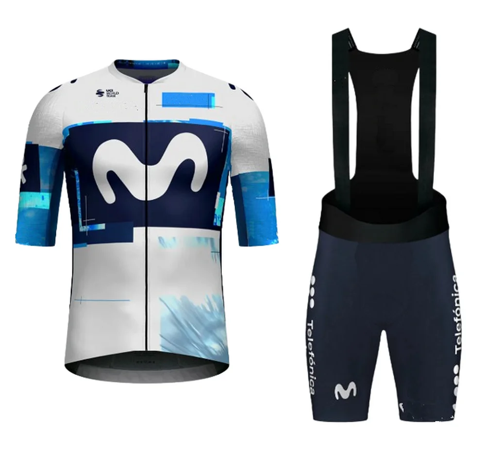 LASER CUT MOVISTARful Team Cycling Jersey Short Sleeve Summer Wear ROPA CICLISMO+BIB SHORTS