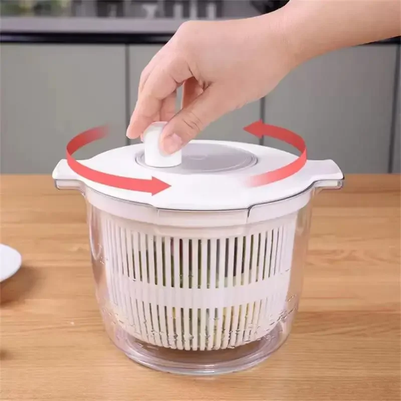 Vegetables Salad Spinner Lettuce Leaf Vegetable Dehydrator Greens Washer Dryer Drainer Crisper Strainer For Washing Drying Leafy