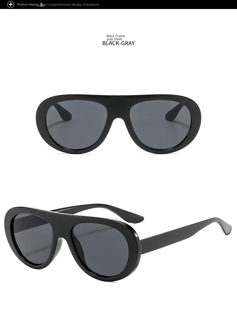 Vintage Luxus Marken-Designer Übergroße Piloten-Sonnenbrille für Damen und Herren Großer Rahmen Winddicht Populäre Punk-Sonnenbrille UV400 – Detail 7