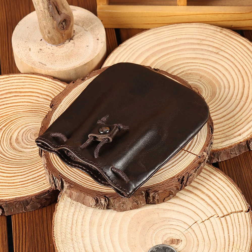 JOYIR Genuine Leather Men's Coin Purse Change Pouch Card Holder for Male Casual Mini Storage Bag Unisex Wallets coin purse coin wallet change bag card wallet