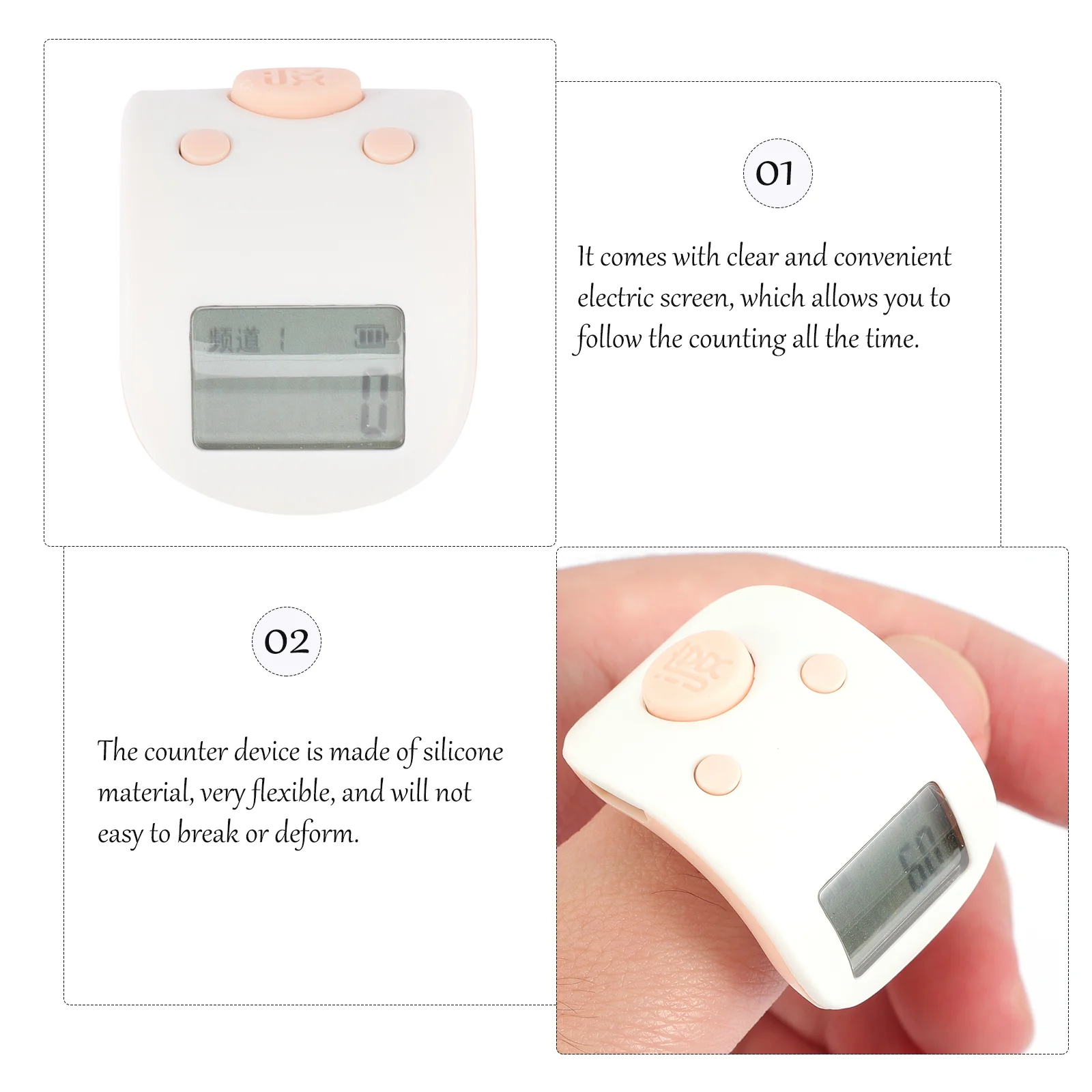 Eletrônico Silicone Digital Display para Natação, Lap Counter, Contadores Tally Handheld, Gancho de crochê, Dedo Counter