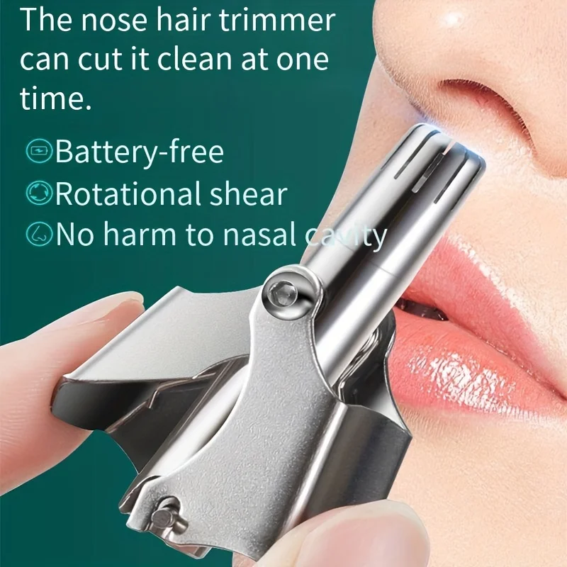 Washable Manual Nose Hair Trimmer For Men And Womens, Stainless Steel, Portable Nose Hair Clipper