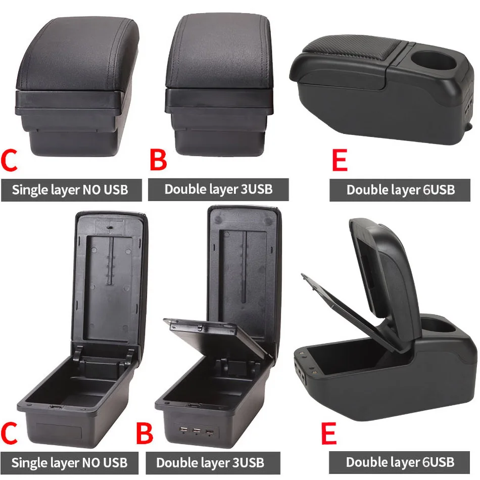 For Suzuki Swift Armrest Box For Suzuki Swift Car Armrest Car Accessories Interior details storage Box Retrofit parts 2005-2023