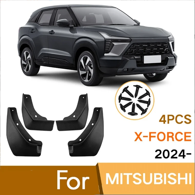 

Детали для Mitsubishi X-Force 2024, передние и задние щитки от грязи, защита от брызг, Внешние детали для автомобиля